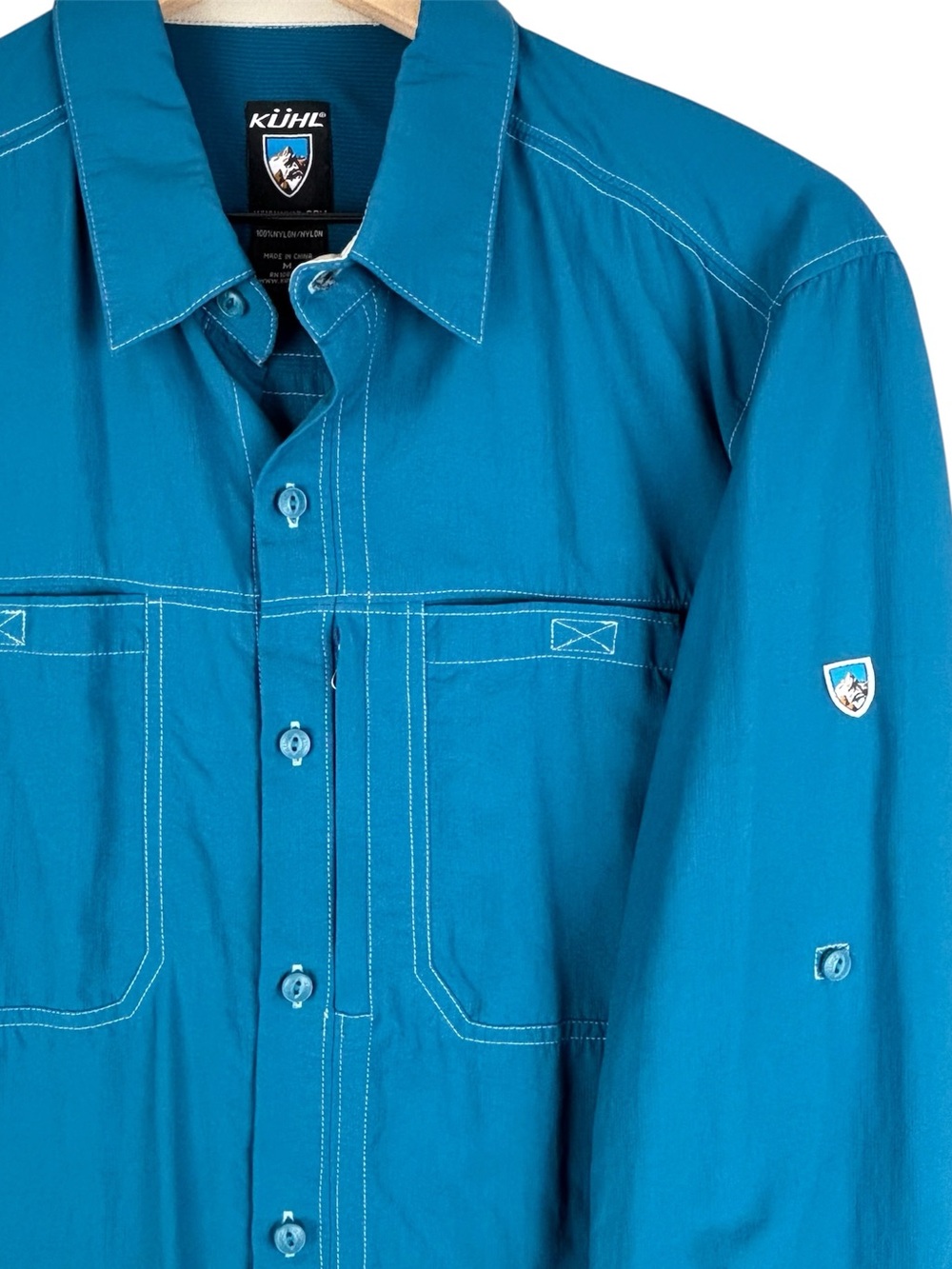 KUHL Shirt Mens Medium Blue Hiking Vented Outdoor Lightweight